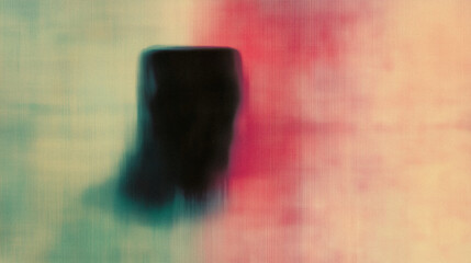 Fototapete - Abstract color blend with dark central shape in soft pastel tones
