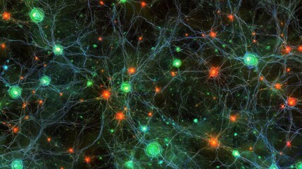 Poster - Microscopic View Of Interconnected Neural Network Cells