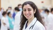 © Rifqi - Female doctor portrait, Close-up of a young smiling doctor with stethoscope, concept medical professional, healthcare, clinic, hospital