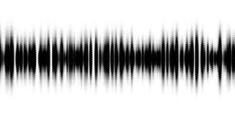 Poster - black and white halftone background. abstract illustration of round particles. the dots form shapele