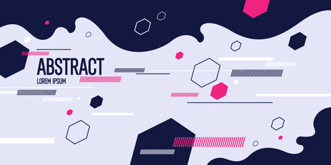 Fototapete - Background with abstract shapes. A template for design and creativity. The composition of the figures. The illustration is in a modern style, simple and concise design.