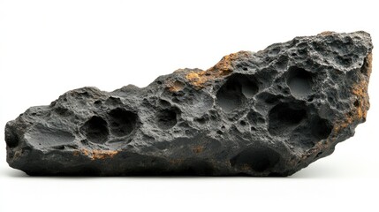 Poster - Dark Volcanic Rock Sample Showing Vesicular Texture