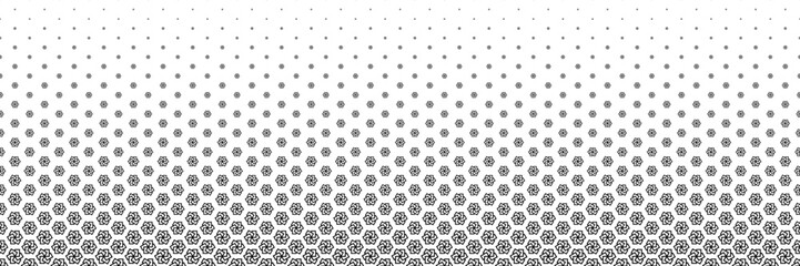 Poster - horizontal halftone of trendy black six squares design for pattern and background.