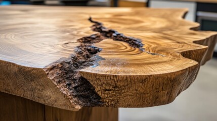 Aufkleber - Live Edge Wooden Tabletop Natural Crack Detail