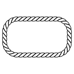 Aufkleber - Line drawing of a rectangular frame made from rope