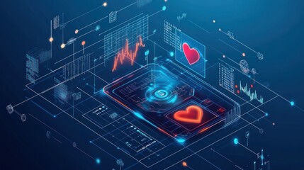 Aufkleber - Digital Heart Health Monitoring System On Smartphone