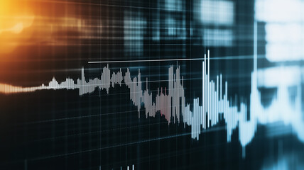 Wall Mural - A financial graph displayed on a computer screen, representing stock market trends. 