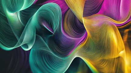Poster - Abstract Colorful Swirling Lines Artwork Design