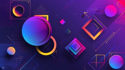 Leinwandbilder - vibrant abstract gradient background, smooth color transitions, 3d fluid shapes, modern aesthetic, p