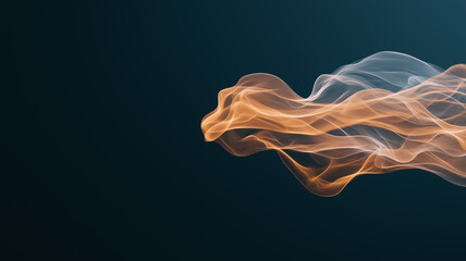 Poster - Abstract orange and white smoke swirls on dark background.