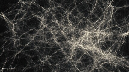 Poster - Intricate Web of Fine White Threads Against Dark Background