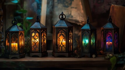 Wall Mural - Create a prayer mist with an individual medieval charm lantern