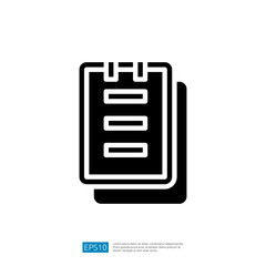 Poster - Minimalist Icon Of Notepad With Checklist Pages Representing Education And Organization In A Simple Flat Design For Modern Workspaces