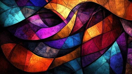 Poster - Abstract Colorful Geometric Pattern Artwork Design