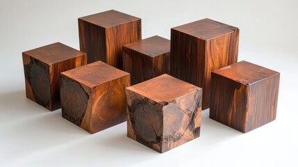 Aufkleber - Rustic Wooden Cubes Arranged Artistically