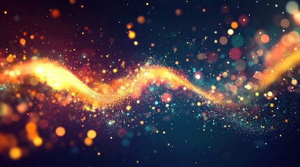 Aufkleber - Abstract Golden Glitter Wave Background Design