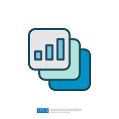 Poster - Modern Data Analysis Icon Featuring Stacked Layered Bars Representing Growth and Insights in Business and Information Technology