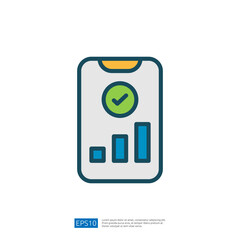Poster - Analytics Report With Chart And Checkmark Symbol Depicting Growth And Progress In Data Analysis For Business Performance Monitoring