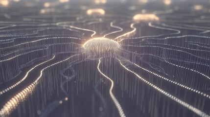 Aufkleber - Abstract Glowing Sphere Network Data Visualization