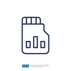 Poster - Digital Memory Card Icon Representing Data Storage Solutions and Technology Illustration in Modern Computing and Information Technology