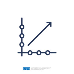 Poster - Stylized Line Graph Showing Growth Trend with Data Points and Upward Movement Indicating Positive Performance in Business Analytics