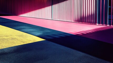 Poster - Abstract Pink Purple Yellow and Blue Geometric Design