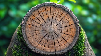 Aufkleber - Tree Stump Cross Section Showing Growth Rings