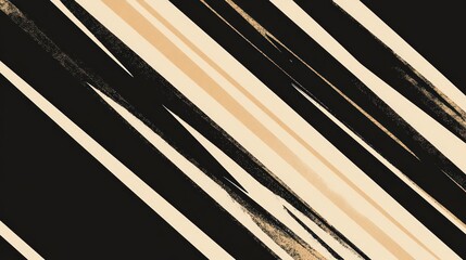 Aufkleber - Abstract Diagonal Stripes in Black and Beige