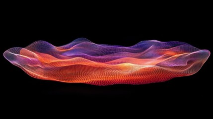 Poster - Abstract digital wave form glowing vibrant colors