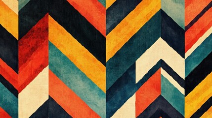 Aufkleber - Abstract Geometric Chevron Pattern Design