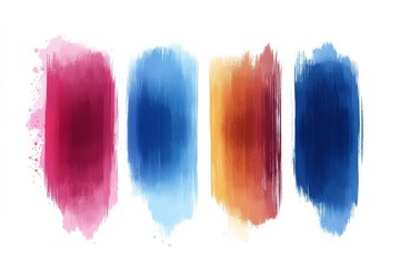 Aufkleber - Colorful brush strokes create a vibrant abstract artwork in a modern artistic style