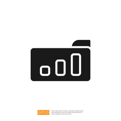 Poster - Stylized Icon Representing Data Analyst Role Featuring Trend Lines and Bar Graphs for Visualization of Metrics and Insights