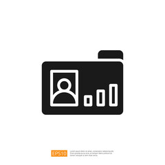 Poster - Data Analyst Icon Representing User Profile and Graphical Analysis in Business and Technology Context