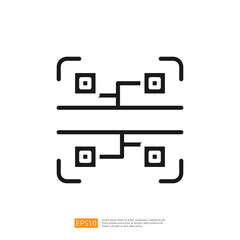 Poster - Geometric Icon Representing Data Analytics with Abstract Design and Connected Elements for Modern Information Technology