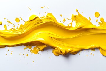 Aufkleber - Bright yellow paint flows across a surface, creating a vibrant and dynamic abstract texture