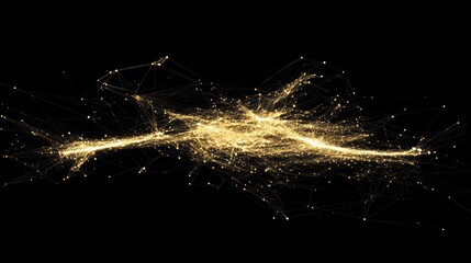 Poster - Golden Network Abstract Data Visualization