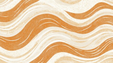 Aufkleber - Abstract Orange and White Wavy Pattern Design