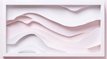 Aufkleber - Abstract White and Pink Layered Wave Design