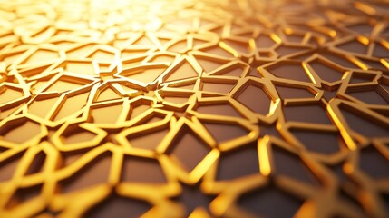 Poster - Golden Geometric Pattern Abstract Background Design