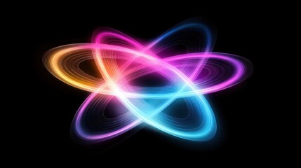 Poster - Abstract Colorful Light Trails Intertwined Design