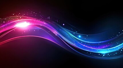 Poster - Abstract glowing wave design with vibrant colors