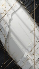 Poster - Abstract Gold Lines on Torn White and Black Background