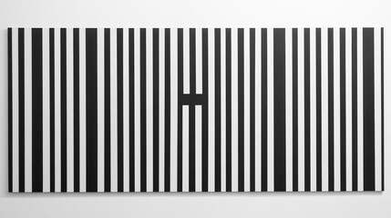 Aufkleber - Abstract Black And White Vertical Stripe Painting