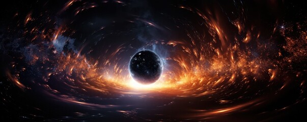 Wall Mural - abstract black hole in space