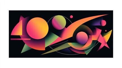 Poster - Abstract Geometric Composition with Vibrant Colors and Shapes