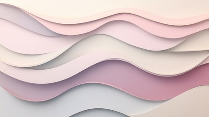 Poster - Abstract Pastel Wave Layers Design Background