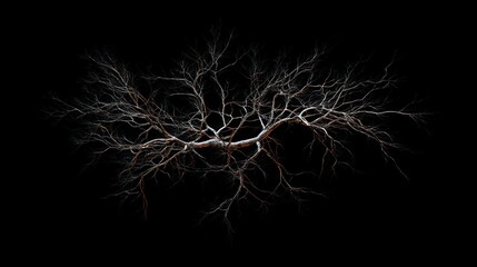 Poster - Bare Tree Branches Against Black Background