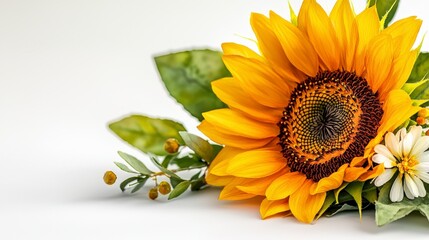 Aufkleber - Vibrant watercolor sunflower still life indoor studio art photography bright setting close-up nature inspired
