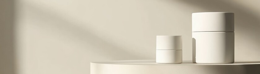 Poster - Minimalist product display showcasing two white containers