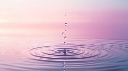 Poster - Water Droplets Falling Creating Concentric Circles On Calm Water